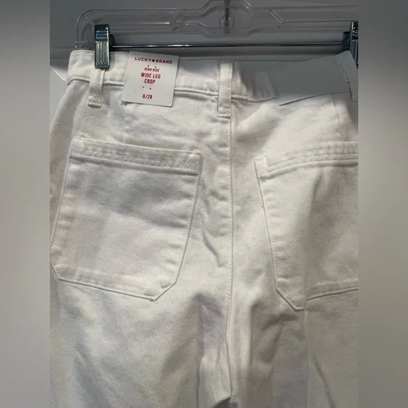 Lucky Brand High Rise Wide Leg Crop Jeans White Size 6 (28) NWT - Picture 5 of 10
